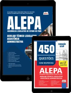 Capa da Combo ALEPA 2026 - Auxiliar Técnico Legislativo - Assistência Administrativa (versão PDF)