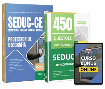 Capa da Combo SEDUC-CE 2026 - Professor de Geografia (digital ou impresso)