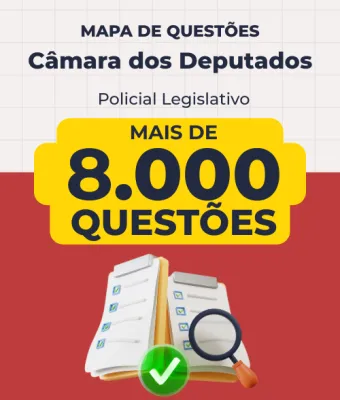 Capa da Mapa de Questões Online - Câmara dos Deputados - Técnico Legislativo - Policial Legislativo Federal - 8 Mil Questões