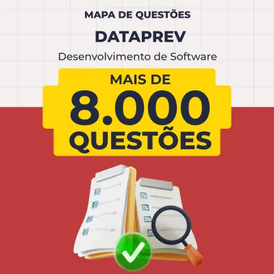 Capa da Mapa de Questões Online - DATAPREV - Analista de Tecnologia da Informação - Desenvolvimento de Software - 8 Mil Questões