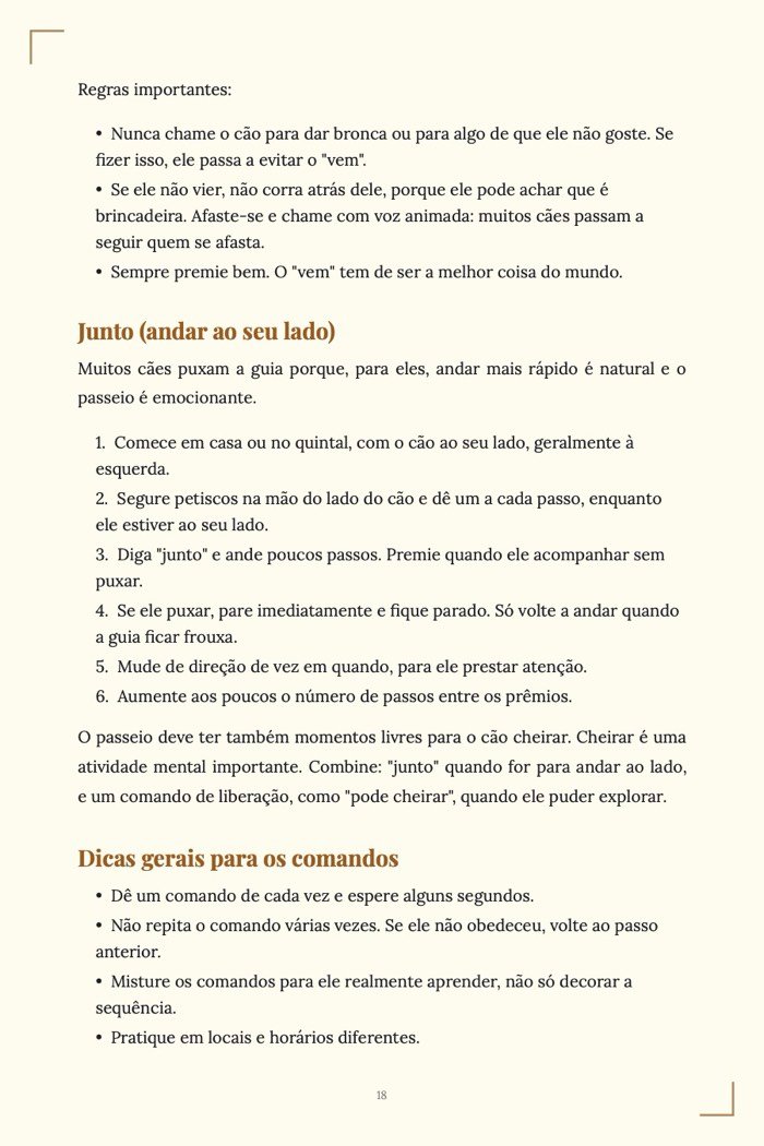 Página de exemplo 4 de Adestramento Fácil de Cães