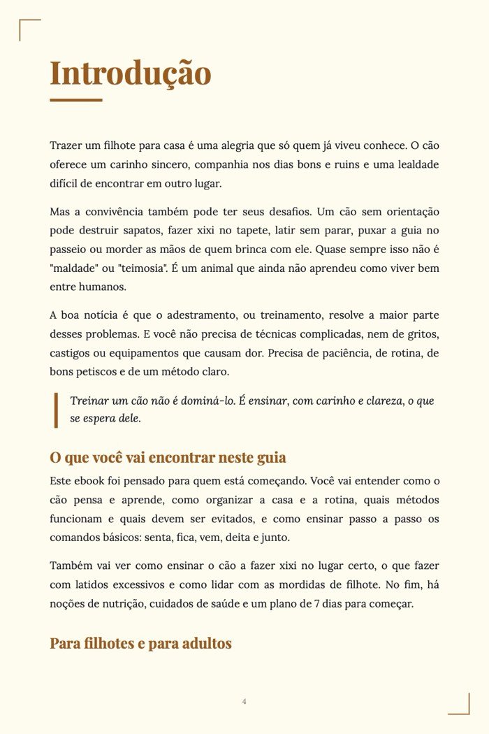 Página de exemplo 2 de Adestramento Fácil de Cães