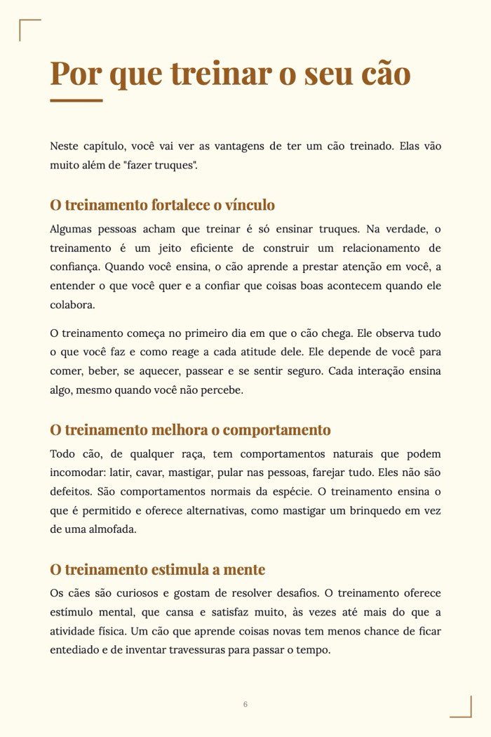 Página de exemplo 3 de Adestramento Fácil de Cães