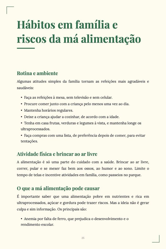 Página de exemplo 5 de Alimentação Infantil
