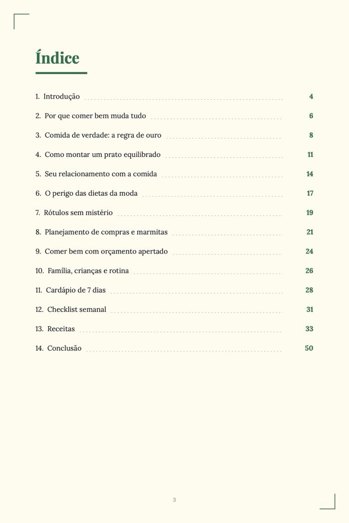 Página de exemplo 1 de Alimentação Saudável
