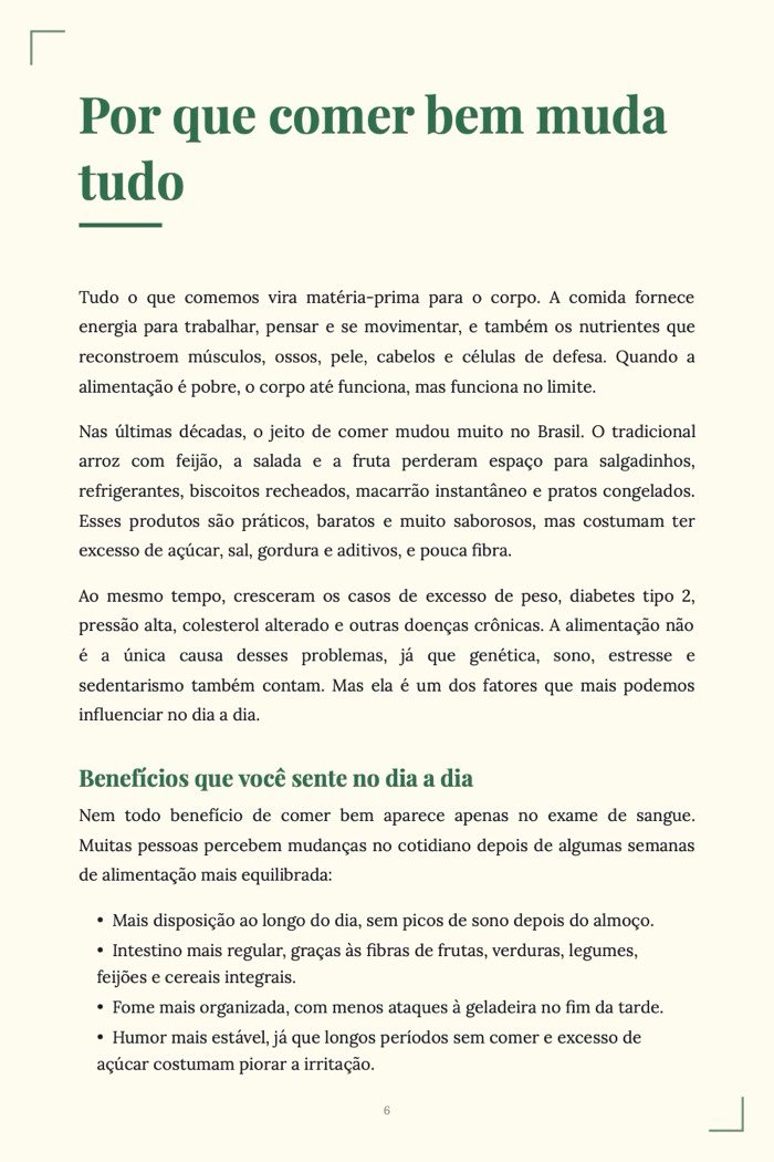 Página de exemplo 1 de Kit Nutrição Natural (3 e-books em PDF)