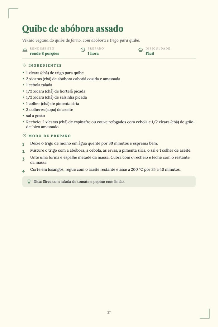 Página de exemplo 5 de Alimentação Vegetariana