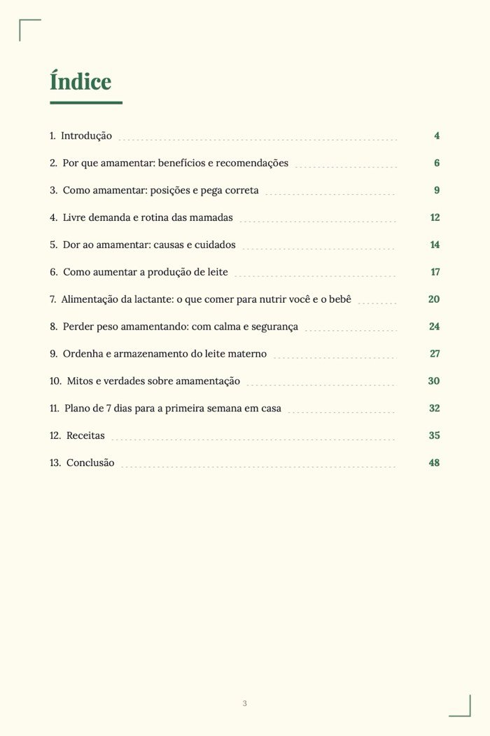 Página de exemplo 1 de Amamentação Sem Mistério