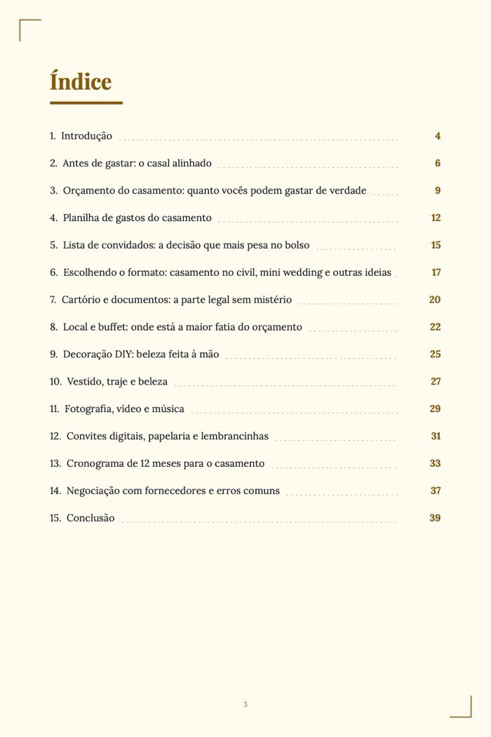 Página de exemplo 1 de Casamento Barato