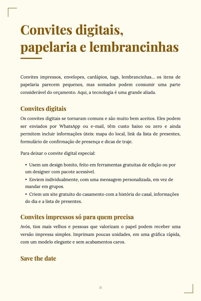Página de exemplo 5 de Casamento Barato