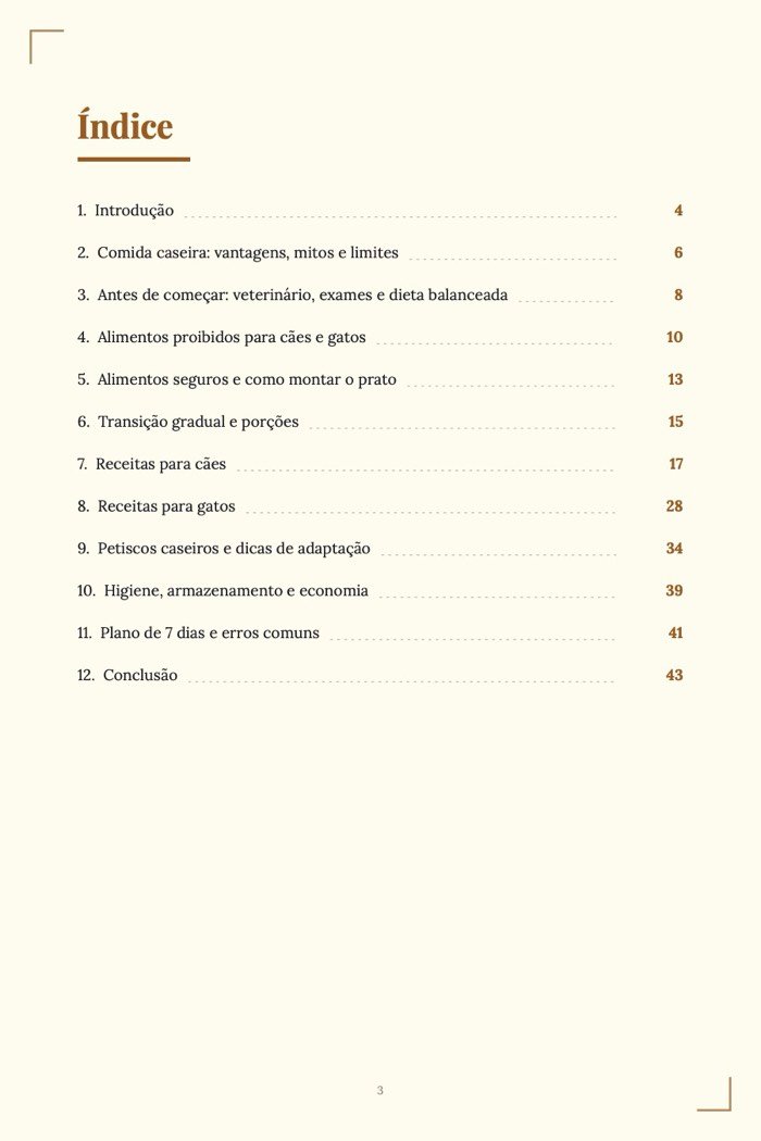 Página de exemplo 1 de Comida Caseira para Cachorro