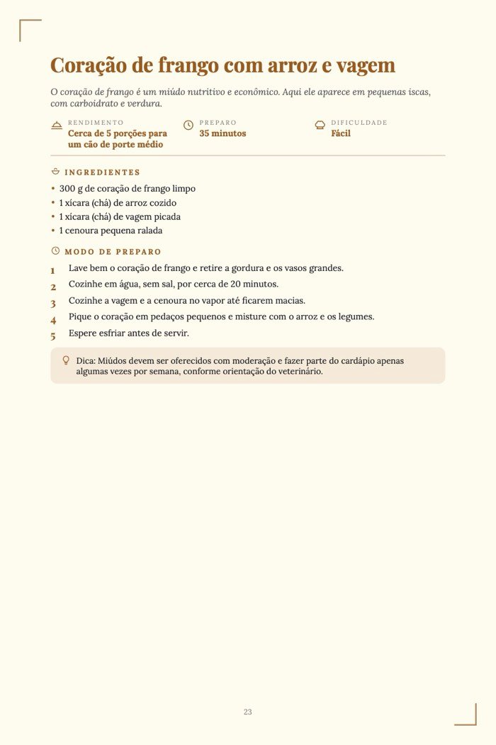 Página de exemplo 4 de Comida Caseira para Cachorro