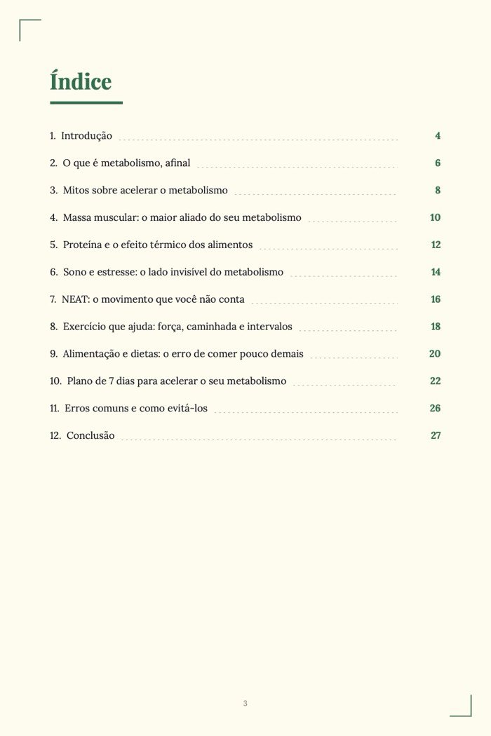 Página de exemplo 1 de Metabolismo Acelerado