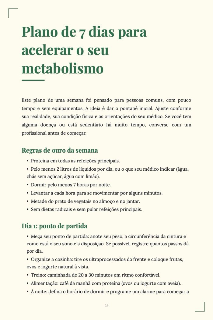 Página de exemplo 5 de Metabolismo Acelerado