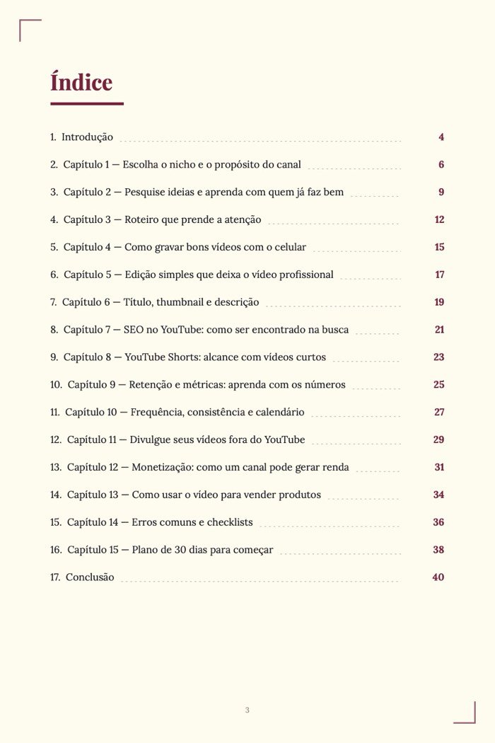 Página de exemplo 1 de Como Crescer no YouTube