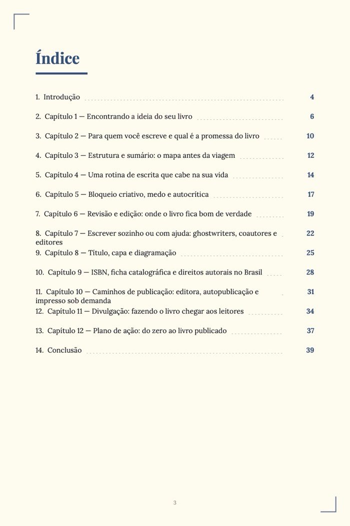 Página de exemplo 1 de Como Escrever um Livro
