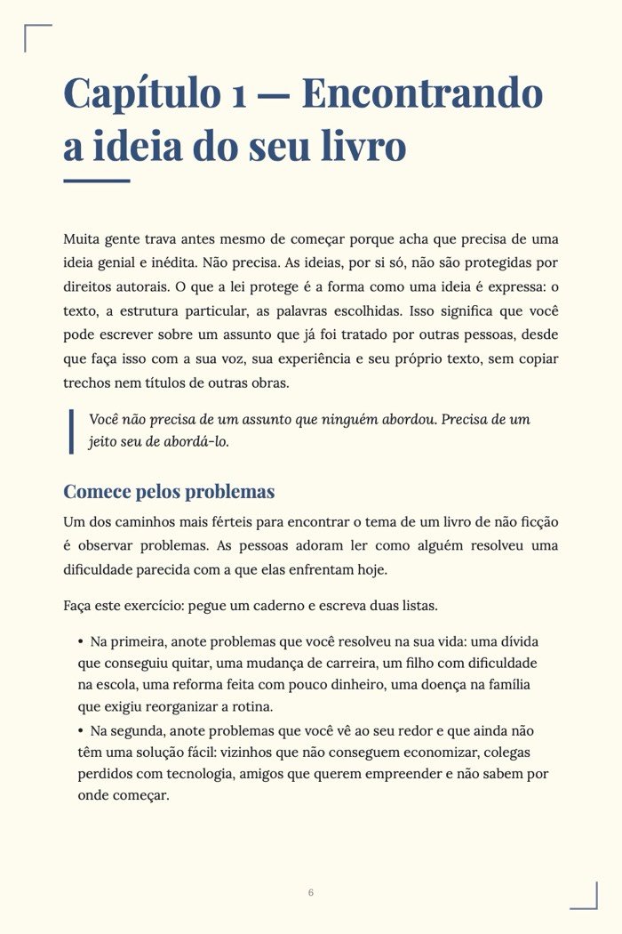 Página de exemplo 3 de Como Escrever um Livro