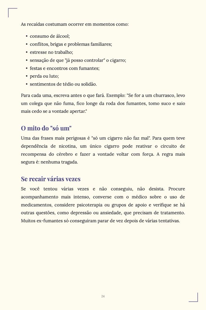 Página de exemplo 5 de Como Parar de Fumar