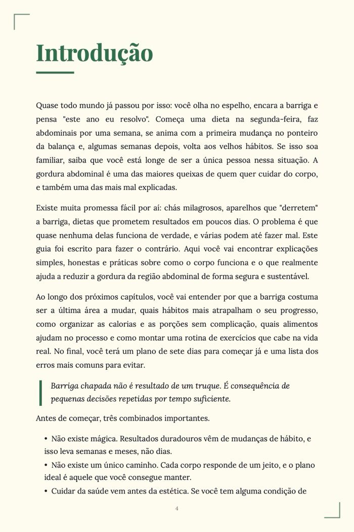 Página de exemplo 2 de Barriga Chapada: guia prático