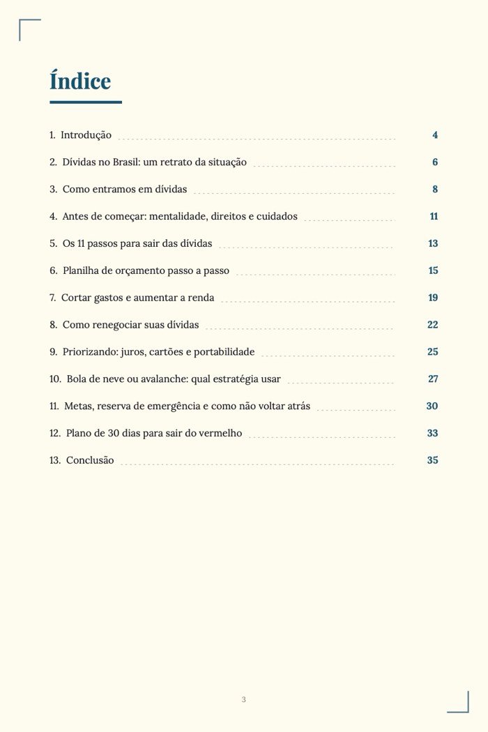 Página de exemplo 1 de Como Sair das Dívidas