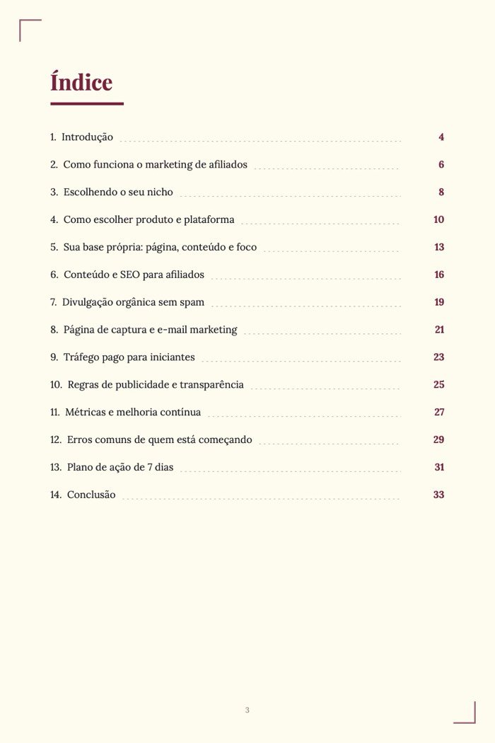 Página de exemplo 1 de Como Ser Afiliado