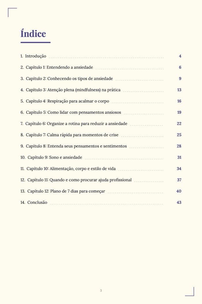 Página de exemplo 1 de Como Superar a Ansiedade