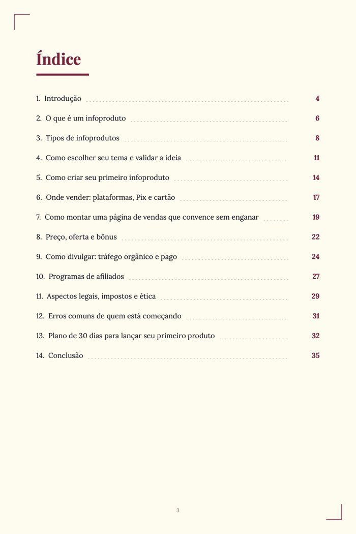 Página de exemplo 1 de Como Vender Infoprodutos
