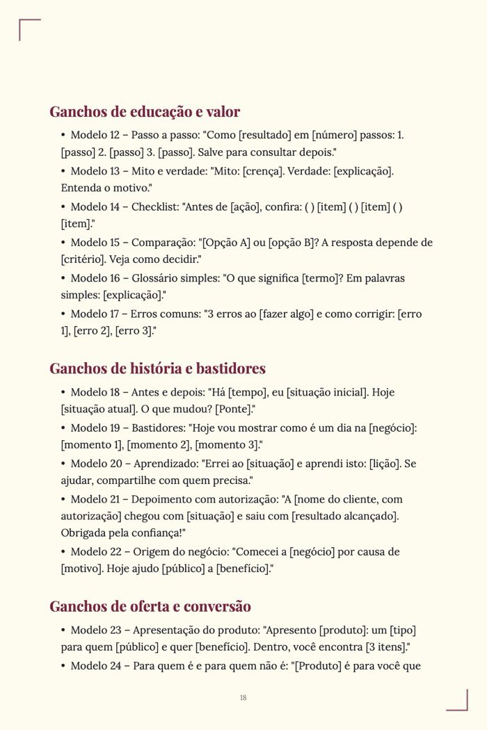 Página de exemplo 4 de Copy para Instagram