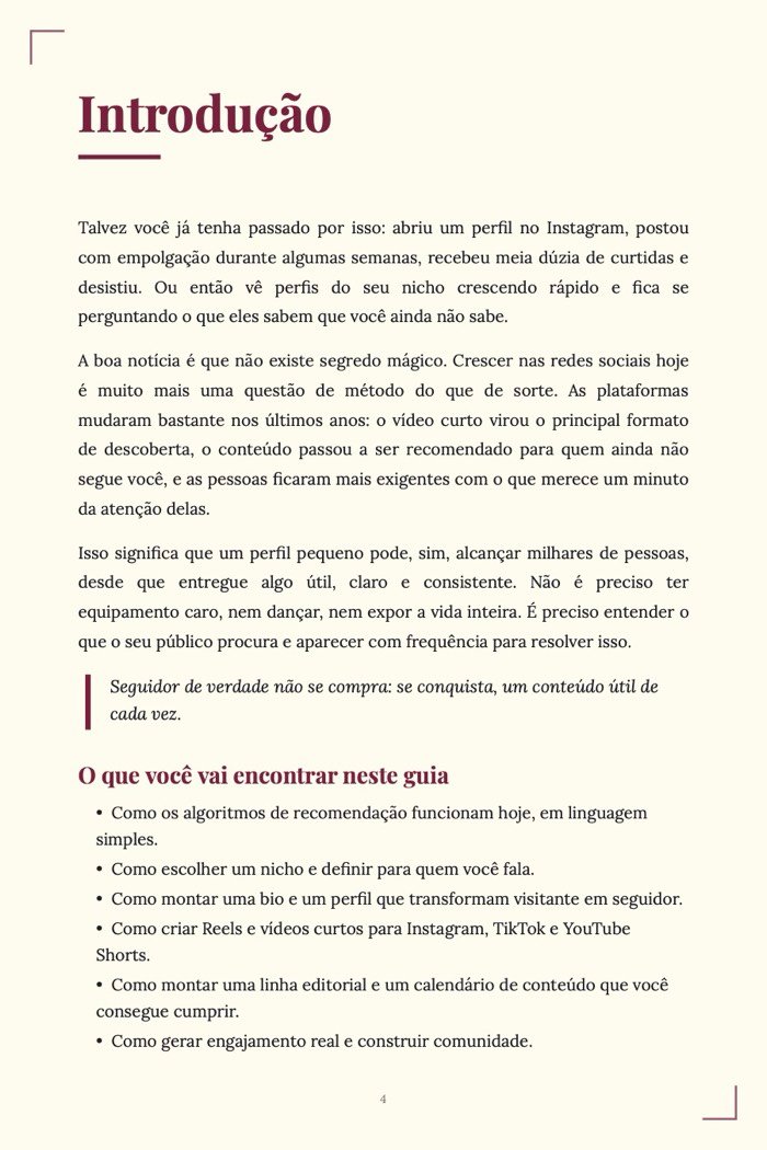 Página de exemplo 2 de Como Crescer nas Redes Sociais