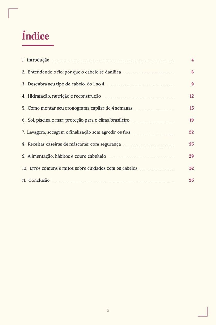 Página de exemplo 1 de Cronograma Capilar