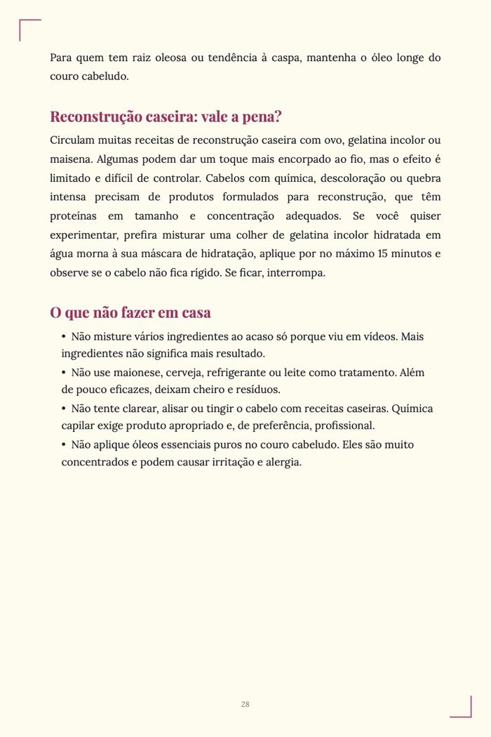 Página de exemplo 5 de Cronograma Capilar