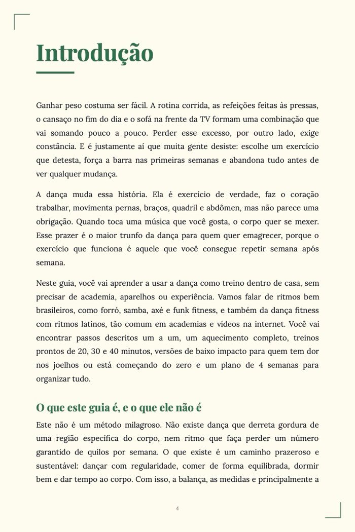 Página de exemplo 2 de Dança para Emagrecer