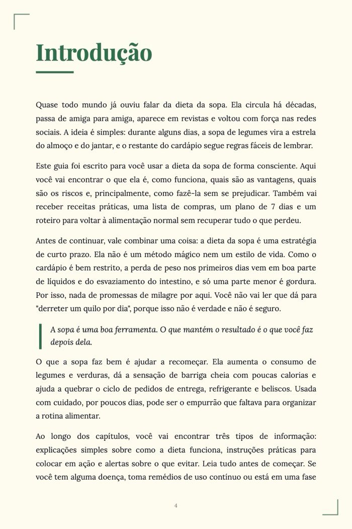 Página de exemplo 2 de Dieta da Sopa