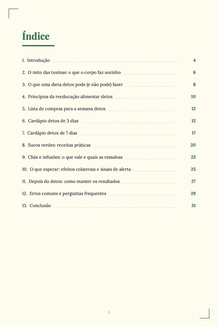 Página de exemplo 1 de Dieta Detox