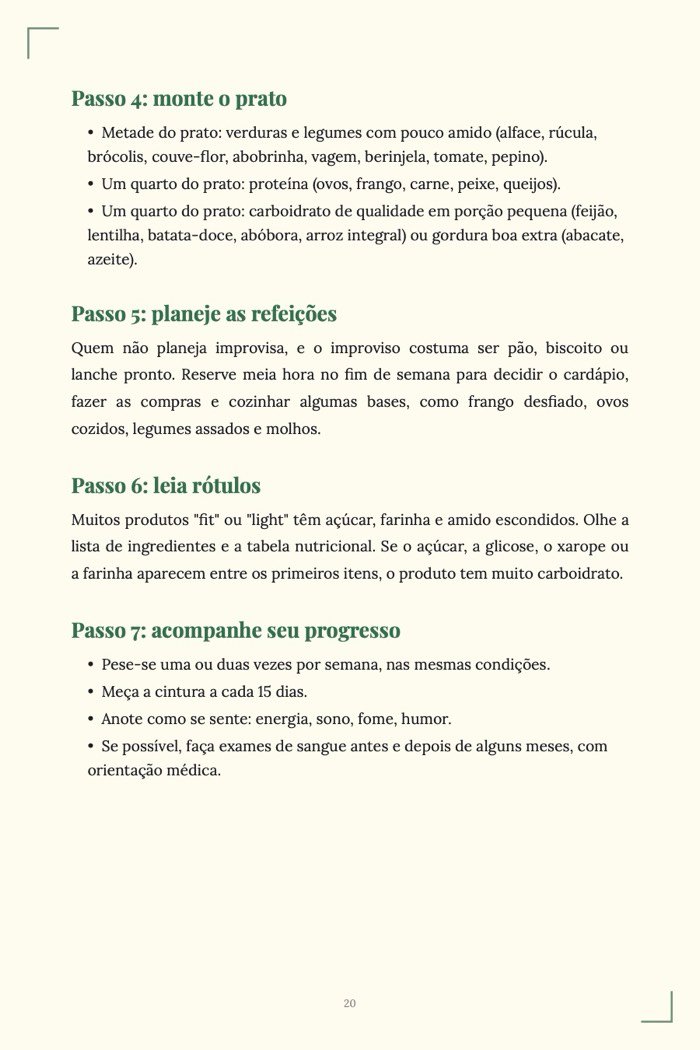 Página de exemplo 4 de Guia da Dieta Low Carb