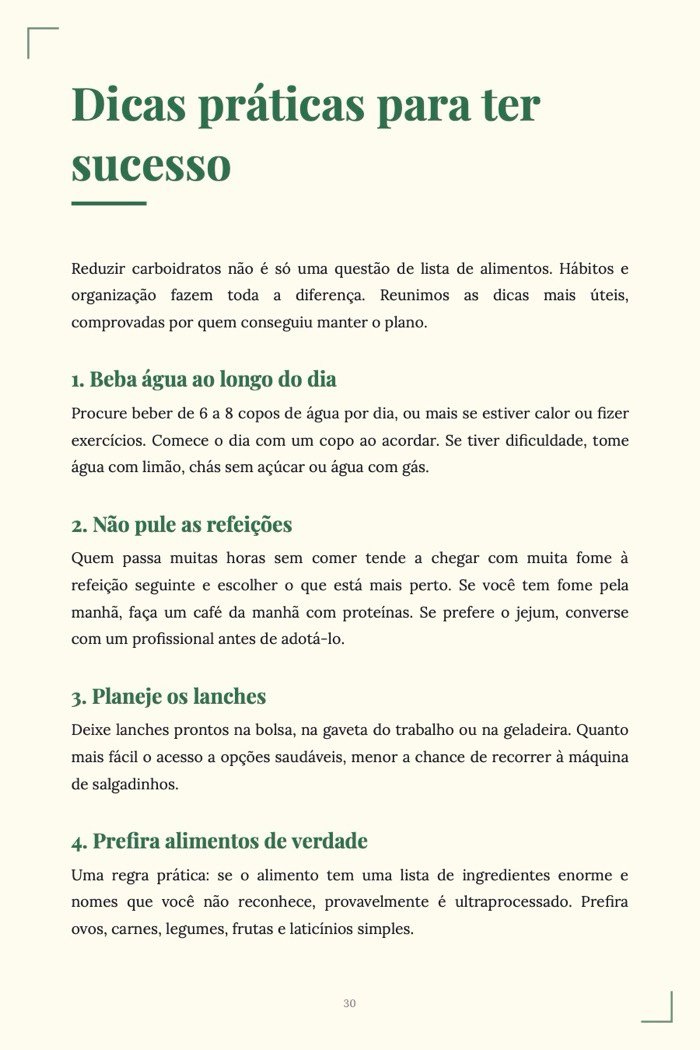 Página de exemplo 5 de Guia da Dieta Low Carb