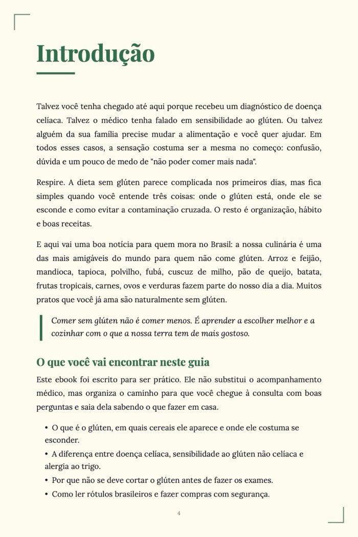 Página de exemplo 2 de Dieta Sem Glúten