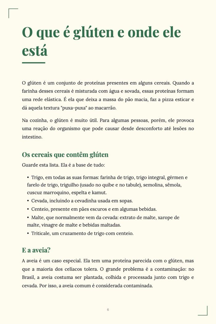 Página de exemplo 3 de Dieta Sem Glúten