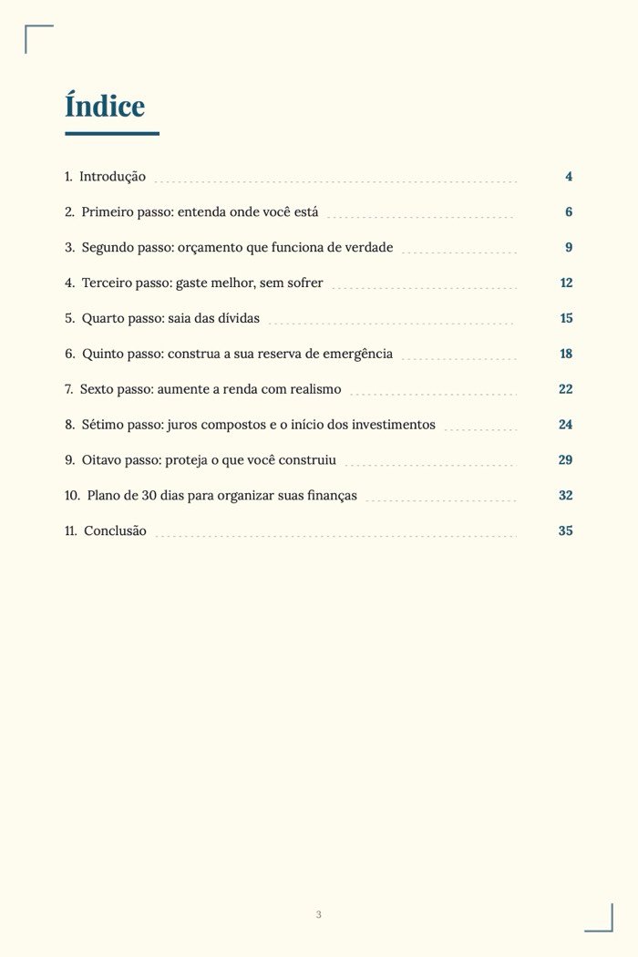 Página de exemplo 1 de Inteligência Financeira