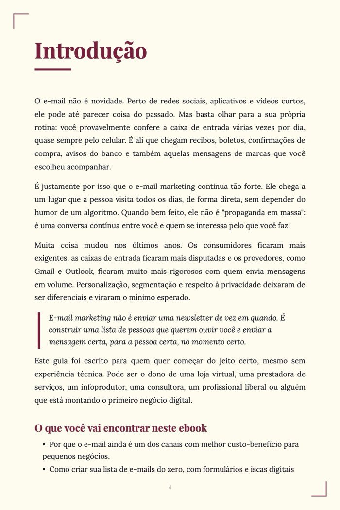 Página de exemplo 2 de E-mail Marketing na Prática