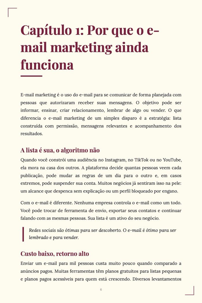 Página de exemplo 3 de E-mail Marketing na Prática