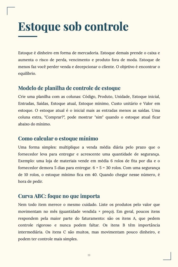 Página de exemplo 4 de Gestão de Pequenas Empresas