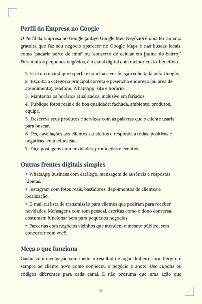 Página de exemplo 5 de Gestão de Pequenas Empresas