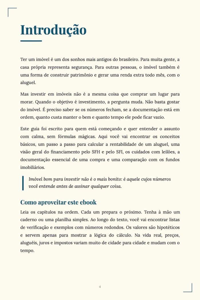 Página de exemplo 2 de Como Investir em Imóveis