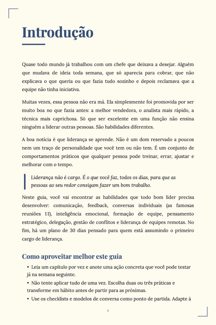 Página de exemplo 2 de Liderança na Prática