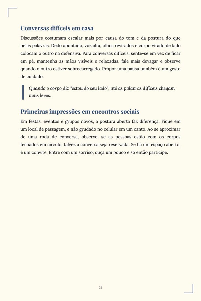 Página de exemplo 5 de Linguagem Corporal na Prática