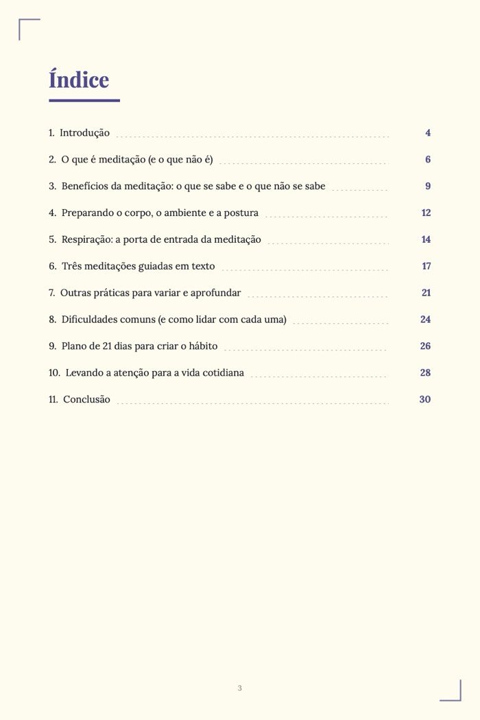 Página de exemplo 1 de O Poder da Meditação