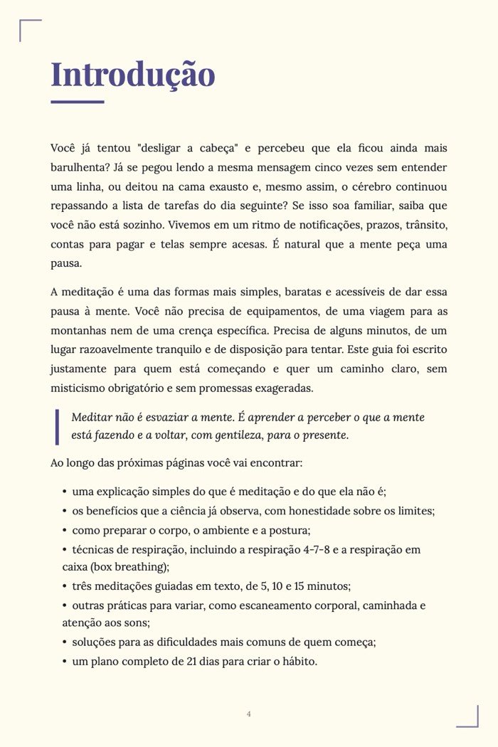 Página de exemplo 2 de O Poder da Meditação