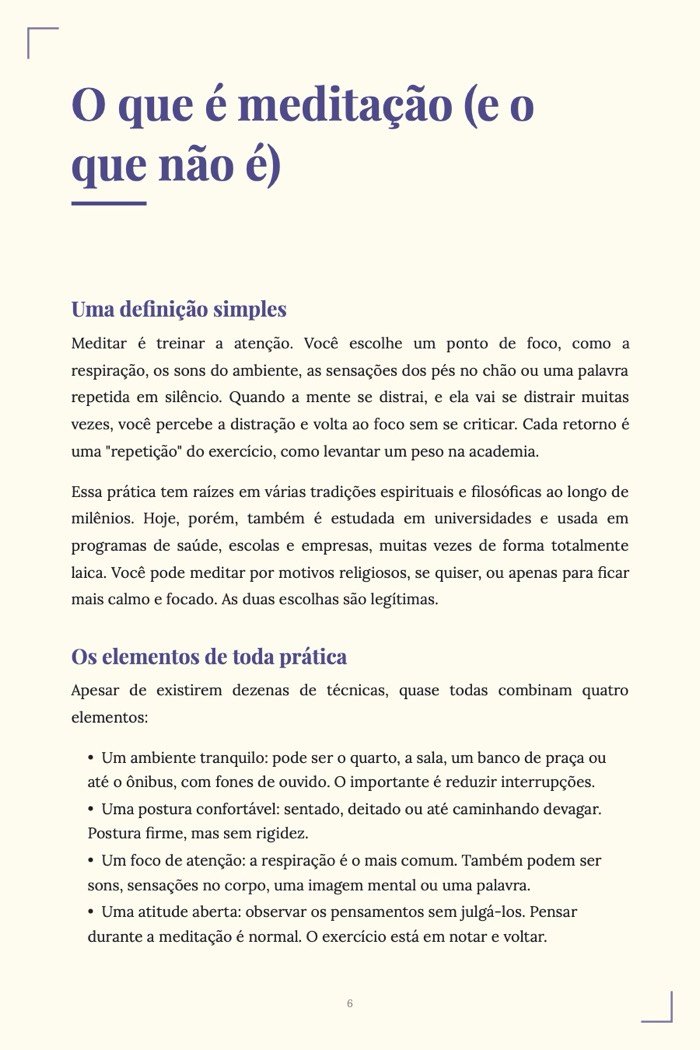 Página de exemplo 3 de O Poder da Meditação