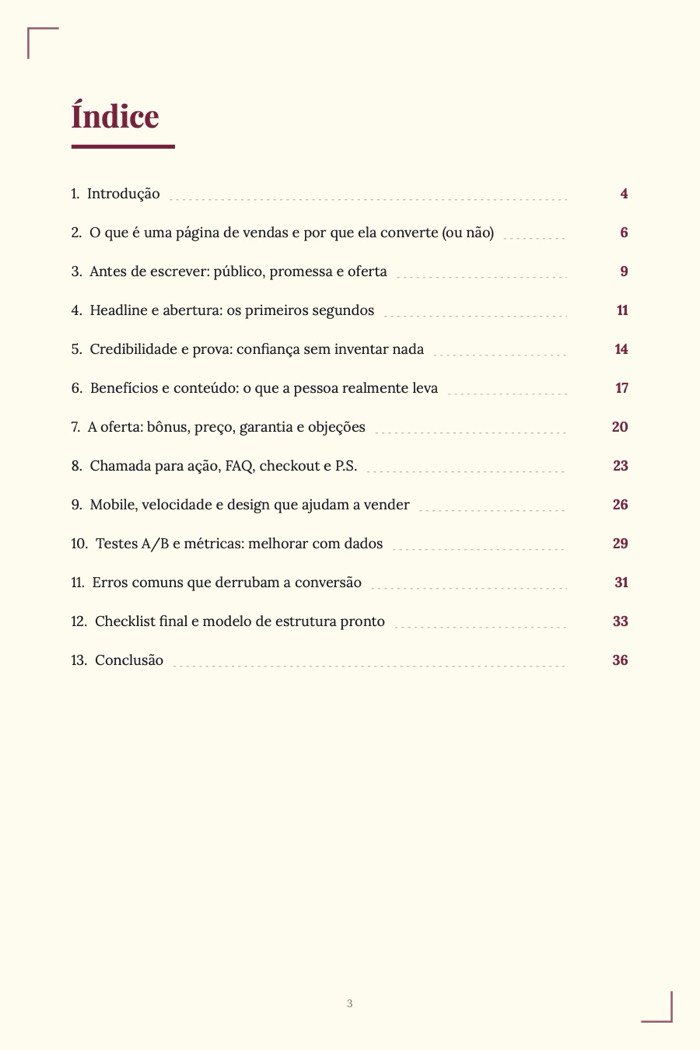 Página de exemplo 1 de Página de Vendas que Converte